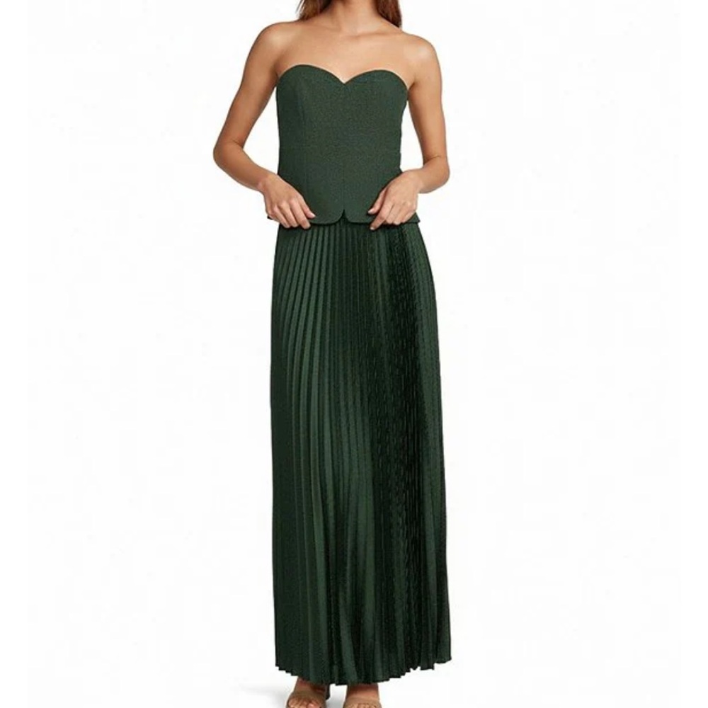 ANTONIO MELANI Dark Green Strapless Dress